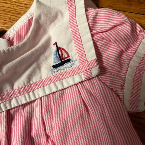 Baby girl 12 month cotton sailor style dress. - Picture 2 of 3